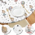 thumbnail image 4 of White Ballerina Unicorn Pattern Round Fitted Tablecloth with Elastic Edge,Dining Table Cover Waterproof,Outdoor Round Tablecloth for Camping,Dining,Indoor and Outdoor, 4 of 7