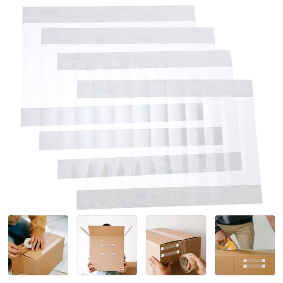 SEWCHICS 300pcs Clear Plastic Adhesive Strips for Display Use with Strong Hold and Space-Saving Design