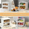 thumbnail image 5 of Double Layer Large Bread Box for Kitchen Counter, Wooden Corner Bread Storage Container with Acrylic Window, White, 5 of 7