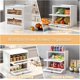thumbnail image 5 of Panera grande de doble capa para encimera de cocina, contenedor de almacenamiento de pan de esquina de madera con ventana de acrílico, marrón retro, 5 of 7