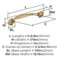 thumbnail image 3 of Amerock Fairfield 3-3/4 inch Center-to-Center Champagne Bronze Cabinet Pull, 10 Pack, 3 of 4