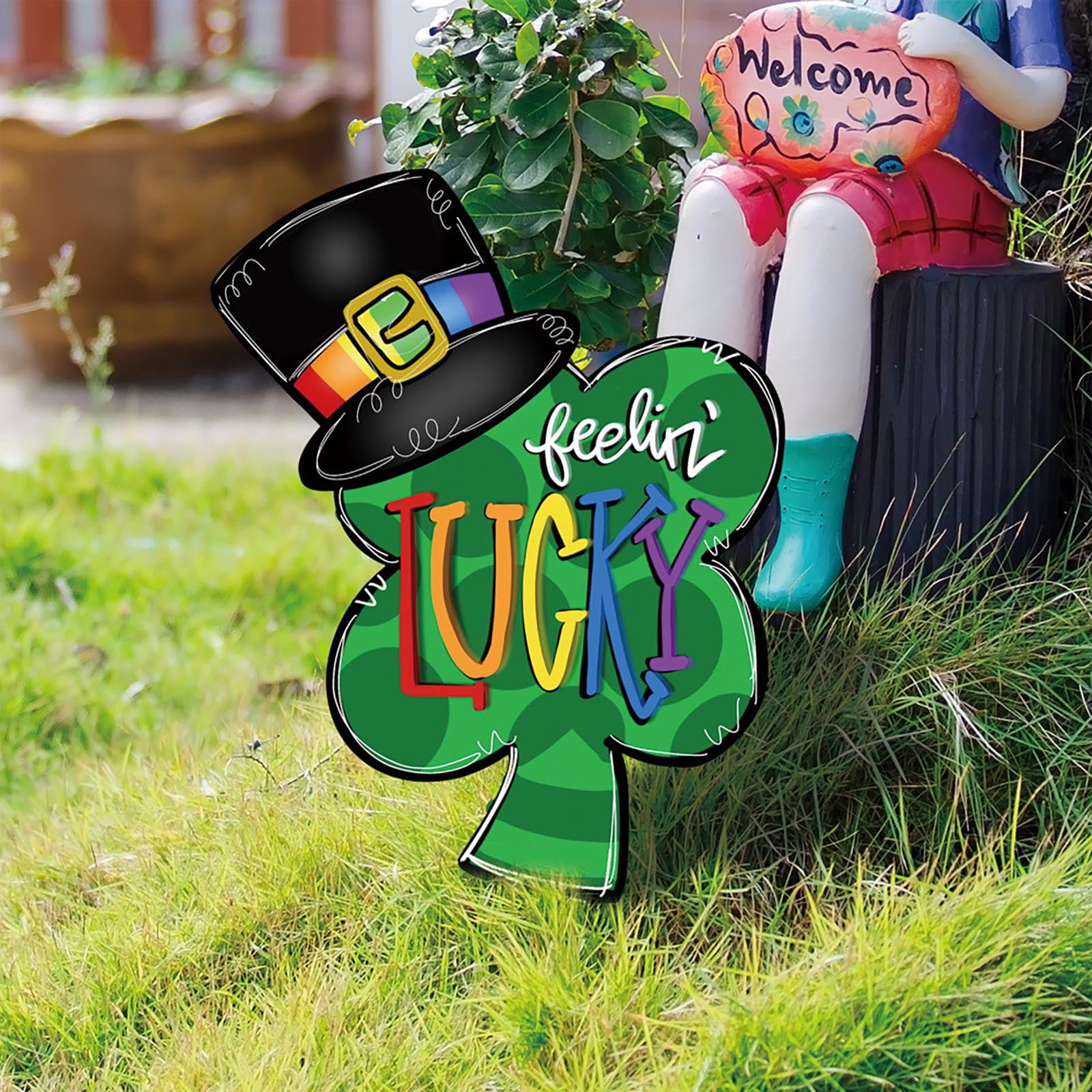 St. Patrick’s Day Gartenflagge – Doppelseitig, 30,5 X 45,7 Cm, Mit Hundepfote, Kleeblättern Und Grünem Hut