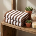 thumbnail image 7 of REGALWOVEN Classic Striped Cotton Hand Towels, Ultra Plush Absorbent Quick Dry Towels for Bathroom, Kitchen, Guest Room, 29" x 13" Brown 2pk, 7 of 7