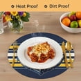thumbnail image 4 of Nautical Anchor Round 13 Inch Placemats Set of 6, Navy Blue Yellow Striped Farmhouse Ombre HeatResistant Non Slip Place Mats for Dining Table, Wipeable Braided Kitchen Table Mats for Housewarming, 4 of 9