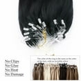 thumbnail image 4 of Benehair Human Hair Extensions Micro Ring Micro Beads Easy Loop 100% Remy Hair Extension Micro Link Hair 1g/Strand 50g Black Pre Bonded Soft, 4 of 13