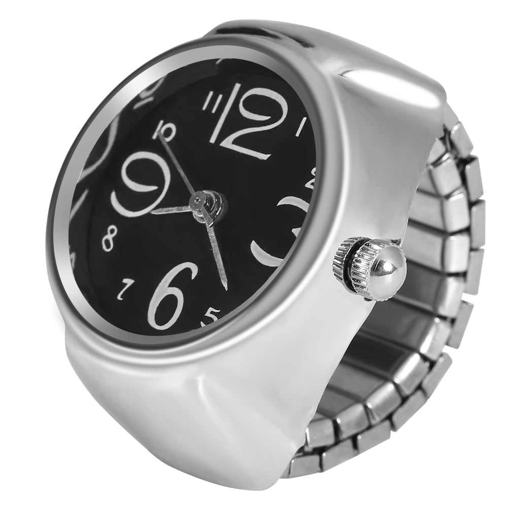 Unisex Silver Quartz Dial Roman Numeral Adjustable Open Band Finger Ring Watch Fashion Rings Finger Watches Fashion Party Quartz Watches  main image 2