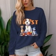 thumbnail image 6 of Women's 330g 100% Cotton Pet Dog Pattern Dropped Shoulder Crew Neck Sweatshirt, 6 of 15