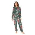 thumbnail image 2 of FORMRS Onesies Pajama for Adults Unisex Hoodie Winter Jumpsuit One Piece Sleepwear, Sizes S-2XL, Green Christmas Candy Canes, 2 of 7