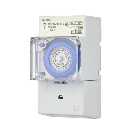 

Tomshine Mechanical 24 Hours Timer Switch AC 110-230V 30 Minutes Interval 48 Times ON/ OFF Programmable Electrical Timer DIN Rail Installation Relay Switch
