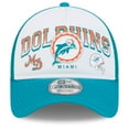 thumbnail image 2 of Men's New Era White/Aqua Miami Dolphins Retro Wordmark A-Frame 9FORTY Adjustable Hat, 2 of 5