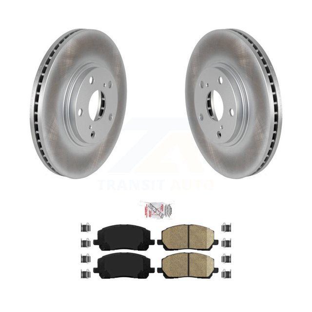 Transit Auto Front Coated Disc Brake Rotors and Ceramic Pads Kit for Car Toyota Highlander KGA-100427