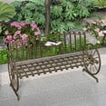 thumbnail image 4 of Outdoor Garden Bench, garden bench with Backrest & Armrests, Patio Park Bench, 4 of 6