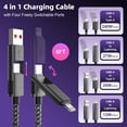 thumbnail image 2 of Cable de carga Firsting de 240 W, 4 en 1, USB a USB C, carga rápida, 2 of 6