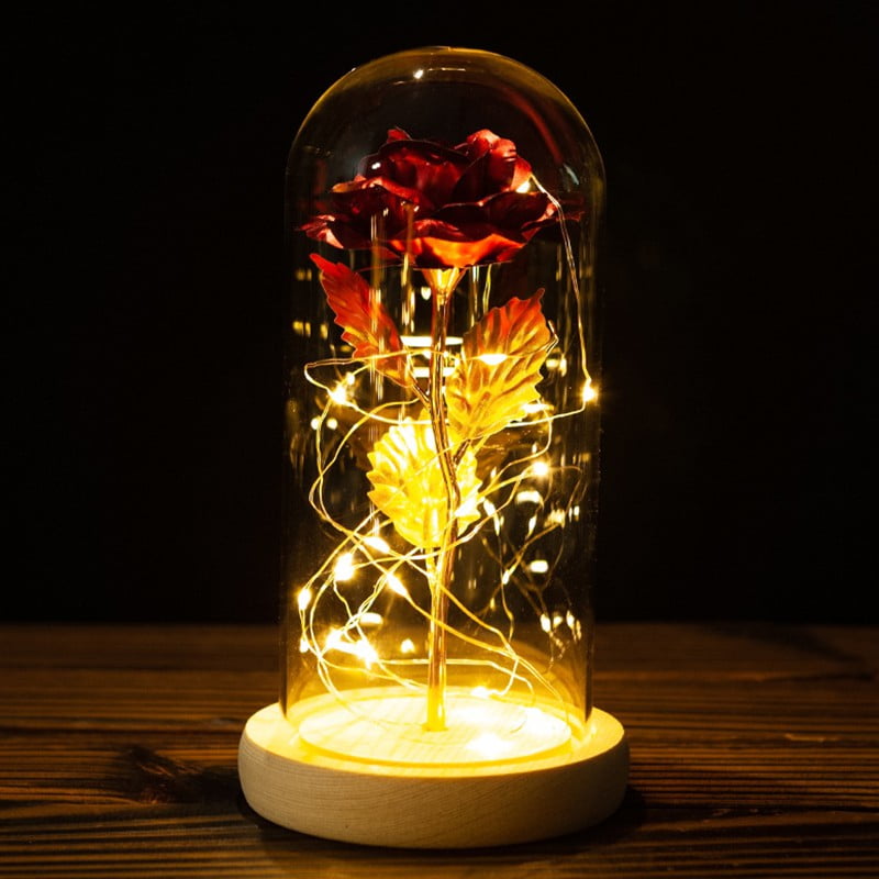 Colorful Artificial Flower Rose Gift Led Light String Colorful Flower