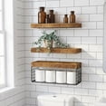 thumbnail image 6 of Aemutady Floating Shelves for Bathroom, 16 Inch Wall Mounted Shelves Over The Toilet, Set of 3 with Rustic Brown Farmhouse Decor - Bathroom Organizers and Storage, 6 of 6