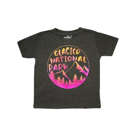 

Inktastic Glacier National Park Montana Pink Mountains Gift Toddler Boy or Toddler Girl T-Shirt