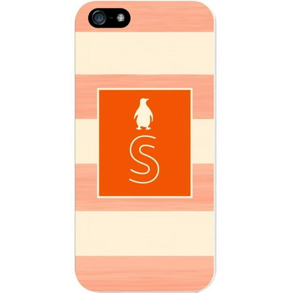 Critter Collection iPhone 5 Case, STRIPES, Orange Penguin