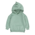 thumbnail image 2 of Caqnni Kids Soft Brushed Polar Fleece Jacket Hooded Sweatshirt Casual Sweater Jacket Athletic Pullover Hoodie for Little Girls Boys Winter Warm Pullover Sweatshirt for 18-24 Months, 2 of 7