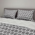 thumbnail image 2 of Abstract Comforter & Sham Bedding Set, Square Shapes with Doodle Little Dots Retro Style Halftone Effect Design, 3 pcs Duvet Set Microfiber Filling Quilt, 5 Sizes, Black and Coconut, by Ambesonne, 2 of 4