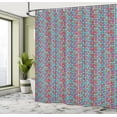 thumbnail image 4 of Ambesonne Christmas Shower Curtain, Snowflake in Circles Art, 69"Wx70"L, Turquoise Orange and Blue, 4 of 4