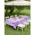thumbnail image 4 of Outdoor Tablecloth with Umbrella Hole for Patio/Picnic/Party/Camping, Purple Floral Butterflies Waterproof Table Cloth Rectangle Table Cover Washable, Abstract Art Vintage Botanical (60"x 84"), 4 of 8
