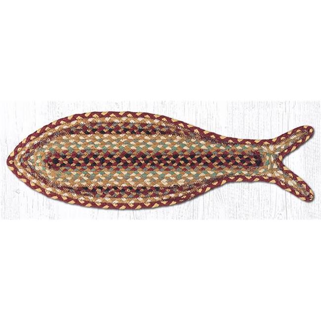 Capitol Importing 63357F 9 x 26 in. Jute Braid Fish Shape Rug