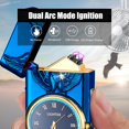 thumbnail image 2 of COMANYI Electric Lighter with Plasma Arc, Windproof USB Rechargeable Lighter with Cool Design, Clock Dial, Flashlight, Power Display for Outdoor Daily Use, Gift for Men Women (Eagle, Blue), 2 of 6