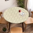 thumbnail image 5 of Geometric Modern Elastic Fitted Round Table Cover Vintage Abstract Waterproof Outdoor Tablecloth for Holiday Party, Picnic, Patio & Dining Fits Tables Up to 55"-60", 5 of 8