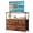 Brown, variant on 5-Drawer Tall Dresser for Bedroom, Fabric Storage Tower with Wooden Top & Open Shelves, Closet Organizer, TV Stand, Console Table for Living Room Entryway Nursery, Black