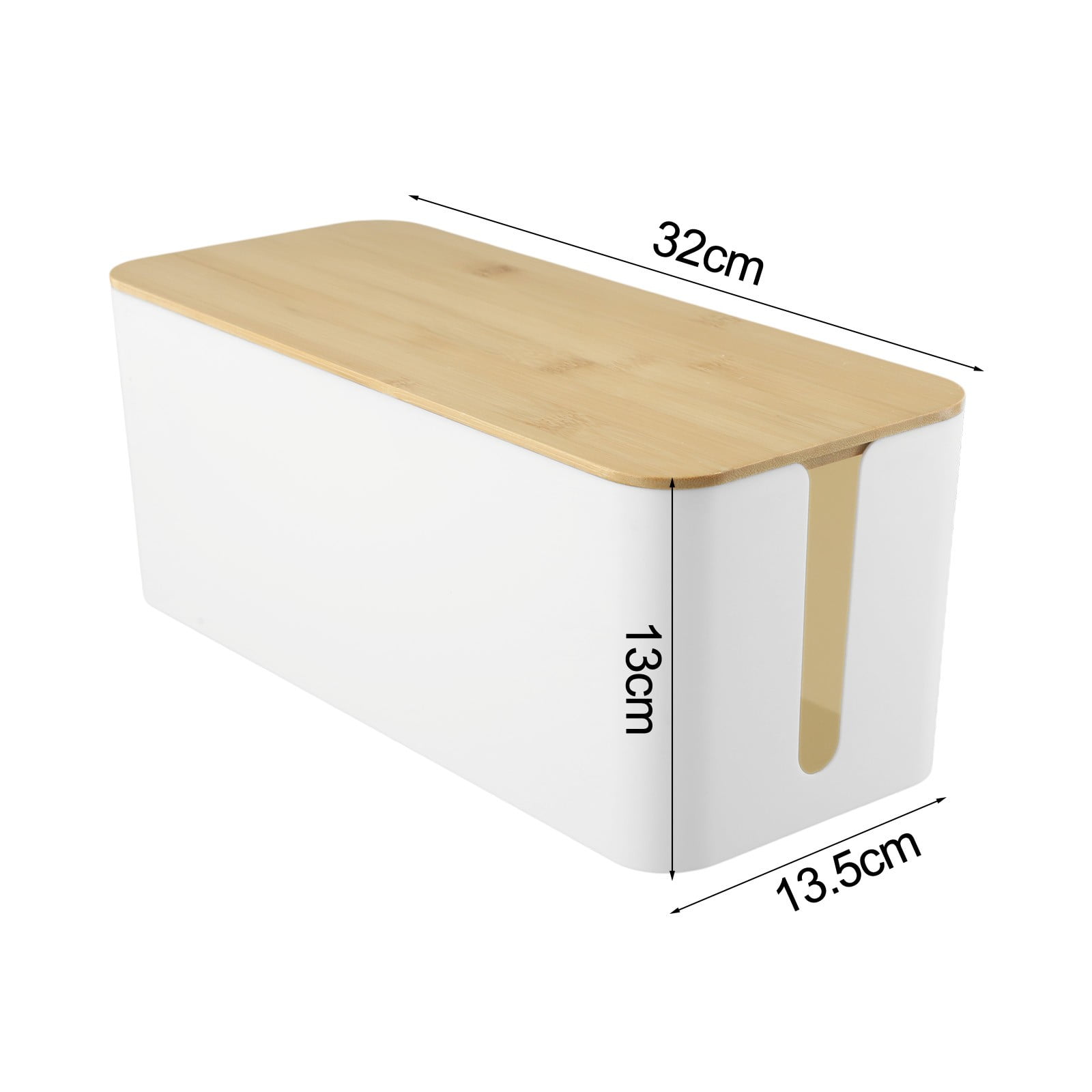 Cable Boxes,Large Cable Organiser Box with Wooden Lid for Cables Management Box B