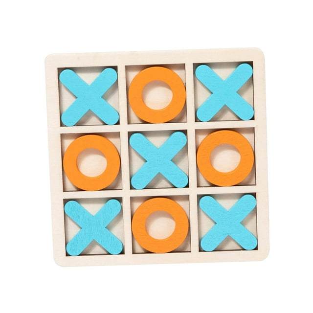 Juego de mesa Tic TAC Toe, clásico juego familiar tradicional para niños, juguete de mesa XO naranja azul claro