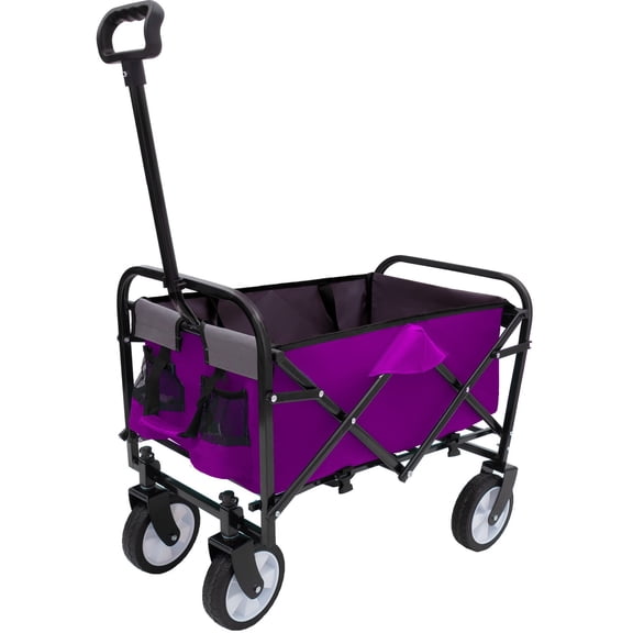 225lbs Collapsible Wagons Carts with Big All-Terrain Beach Wheels,Utility Cart