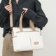 thumbnail image 4 of Bolso bandolera de lona multifunción para mujer Bolso con asa superior Moda para el trabajo (blanco), 4 of 5