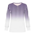 thumbnail image 5 of Womens T Shirts Striped Long Sleeve V Neck Button Up Blouses for Women Slim Fit Comfort Daily Wear Business Casual Outfits, 5 of 6