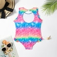 thumbnail image 5 of Utlike Girls One-Piece Swimsuit Colorful Scale Printed Swimwear Girl'S Breathable Bathing Suit Size 4 Years-6 Years, 5 of 7