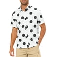 thumbnail image 1 of Camisa de playa de polka dots para hombres INSPIRE CHIC, de botón, de manga corta, casual XL Blanca, 1 of 6