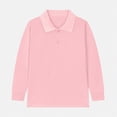 thumbnail image 6 of Ccpelsie Kids Athletic Long Sleeve Polo Shirt Lightweight Performance Top for Jogging Hiking and Outdoor Play（A01-Pink,5-6 Years), 6 of 9
