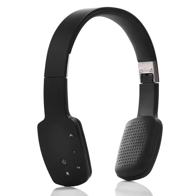 Auriculares Inalámbricos de Actualización Bluetooth On-Ear, Auriculares Deportivos con Micrófono, Control Táctil y Diseño Plegable en Negro