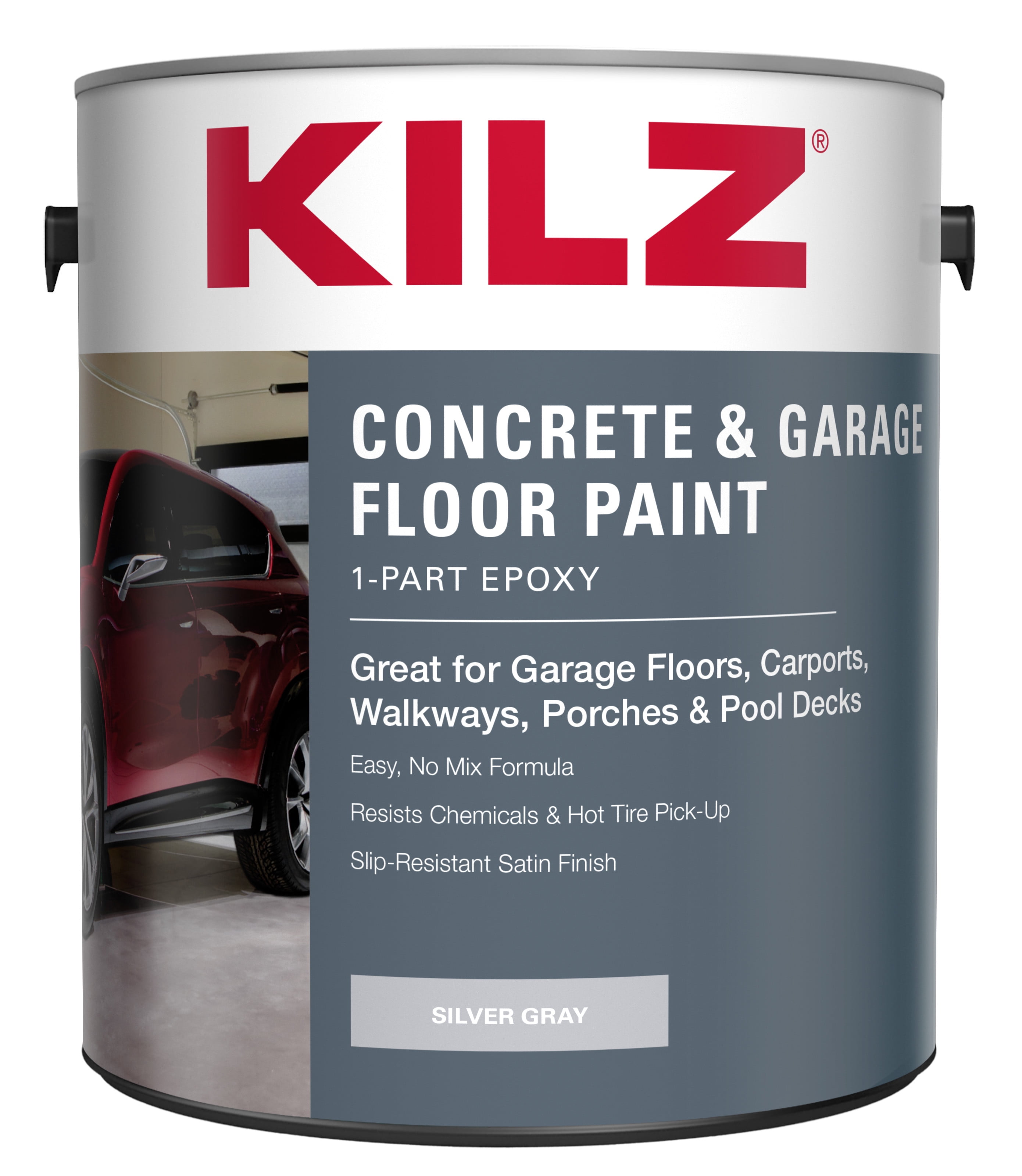 KILZ 1Part Epoxy Acrylic Interior/Exterior Concrete and Garage Floor Paint, Satin, 1 gal