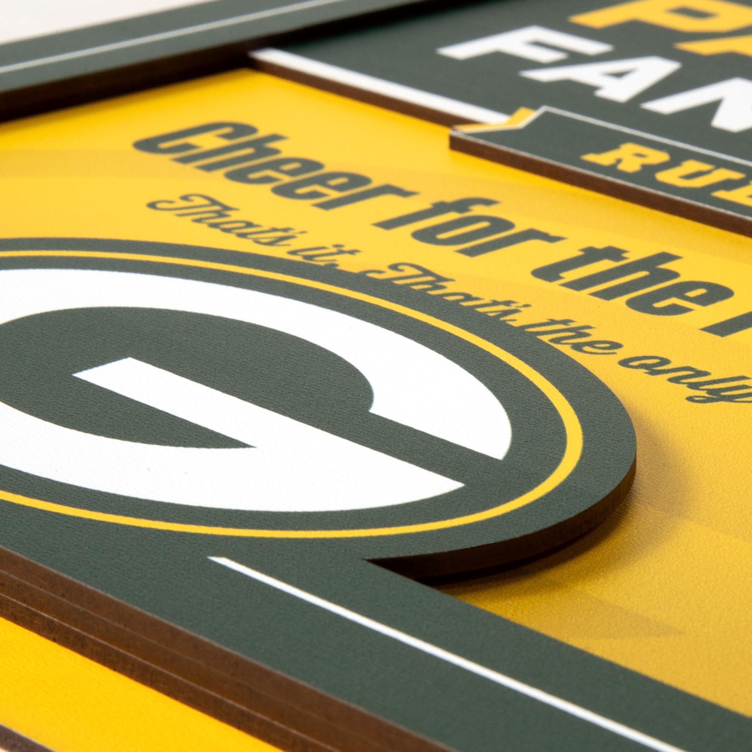 YouTheFan NFL Green Bay Packers Fan Rules 3D Wall Art