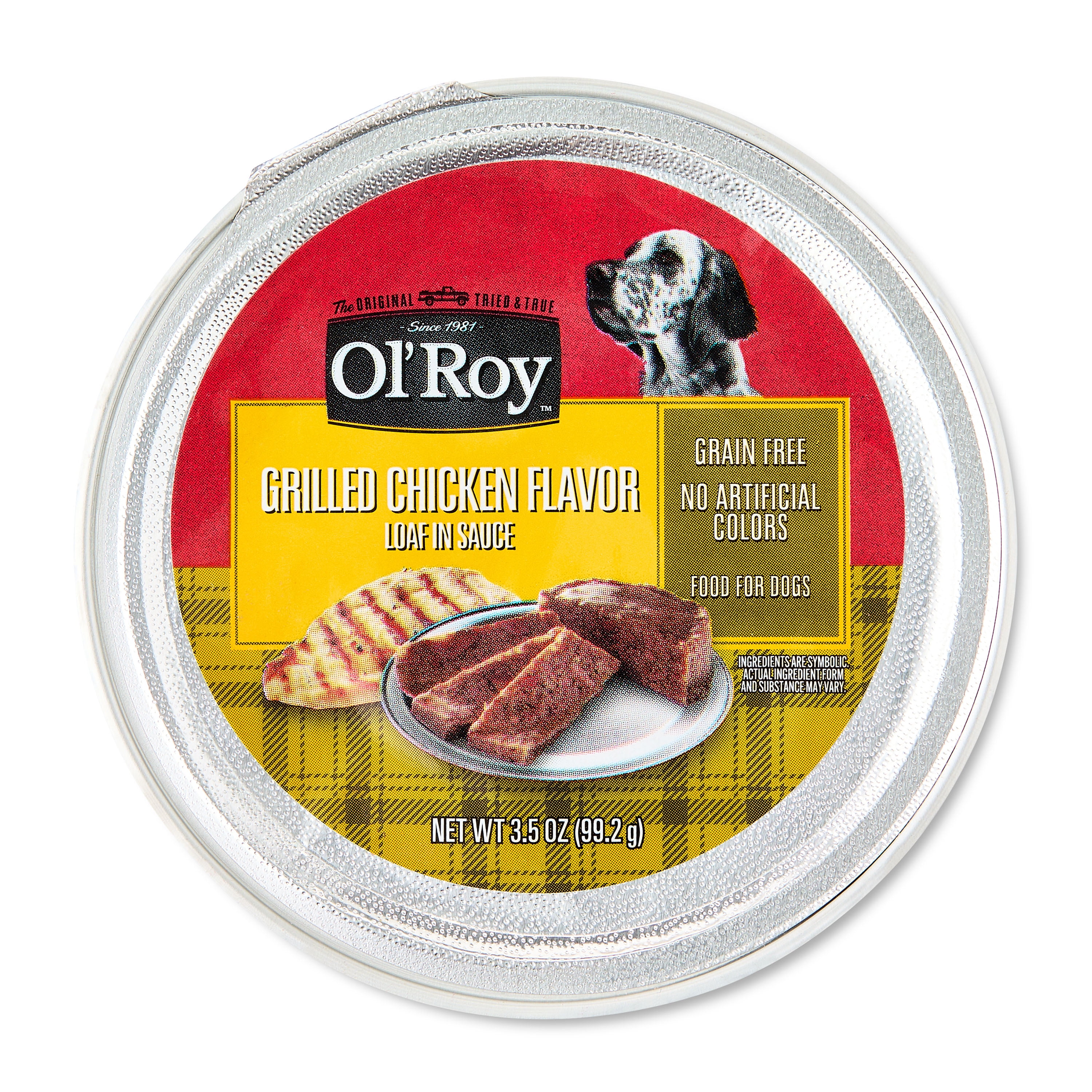 (12 pack) Ol' Roy Grilled Grain-Free Chicken Flavor Wet Dog Food, 3.5 oz Cup