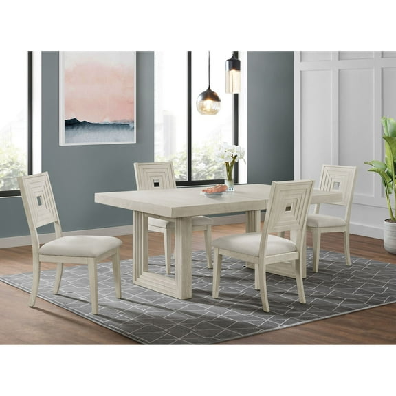 Picket House Furnishings Rhiannon Rectangular Dining Table in Antique White