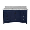 thumbnail image 6 of Abbey 60" Single Bathroom Vanity with Royal Blue Cabinet and Carrara Marble Top, 6 of 6