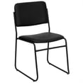 thumbnail image 2 of Scranton & Co Faux Leather Stacking Chair with Sled Base in Black, 2 of 6