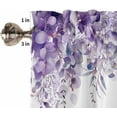 thumbnail image 5 of Purple Eucalyptus Leaves Curtain Valance for Windows/Living Room/Kitchen/Bathroom/Farmhouse, Short Rod Pocket Tier Curtain Window Treatment, 1 Panel 54 x 18 Spring Floral Summer Botanical, 5 of 6