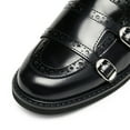 thumbnail image 4 of YDN Women Round Toe Monk Strap Lofers Buckle Slip on Low Chunky Heels Daily Work Walking Shoes Size 12 Black, 4 of 5