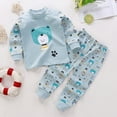 thumbnail image 2 of HCNTES Toddler Baby Boy Clothes 6 12 18 24 Months 2T 3T Fall Winter Outfit Long Sleeve Sweatshirt Tops Pants Set(W381-Blue,4-5 Years), 2 of 4