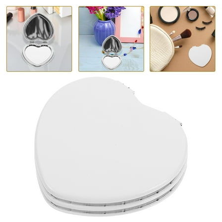 WHAMVOX  2 Pcs Small Mirror for Purse Travel Portable Mirrors Student White