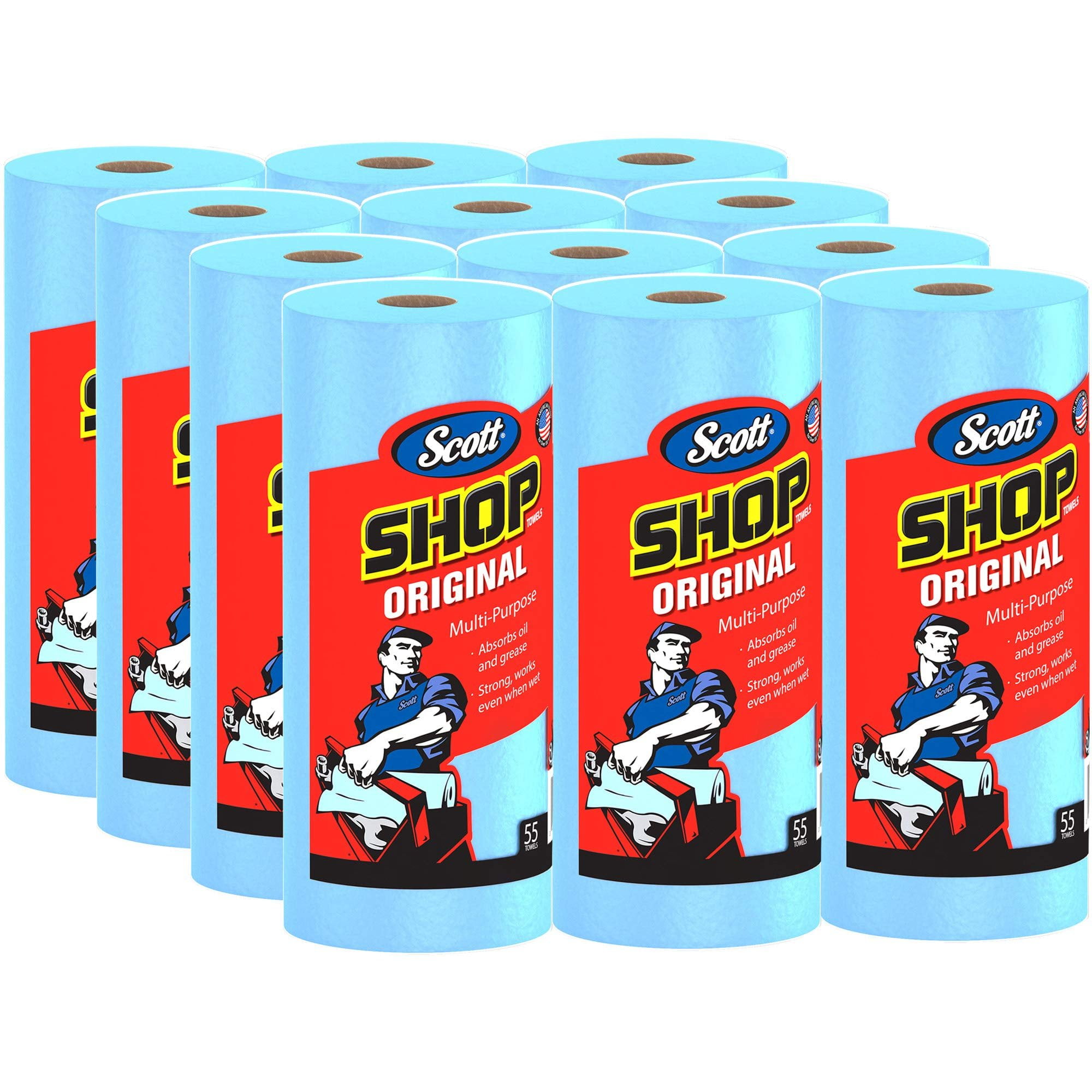 Scott Shop Original Multipurpose Towels, Blue, 55 Count