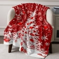 thumbnail image 2 of Red Christmas Tree Throw Blankets, Red Xmas Ball White Winter Snowflakes Soft Fleece Blanket Decorative for Home Sofa Couch Chair Living Bedroom, 30x40 Inches,, 2 of 8